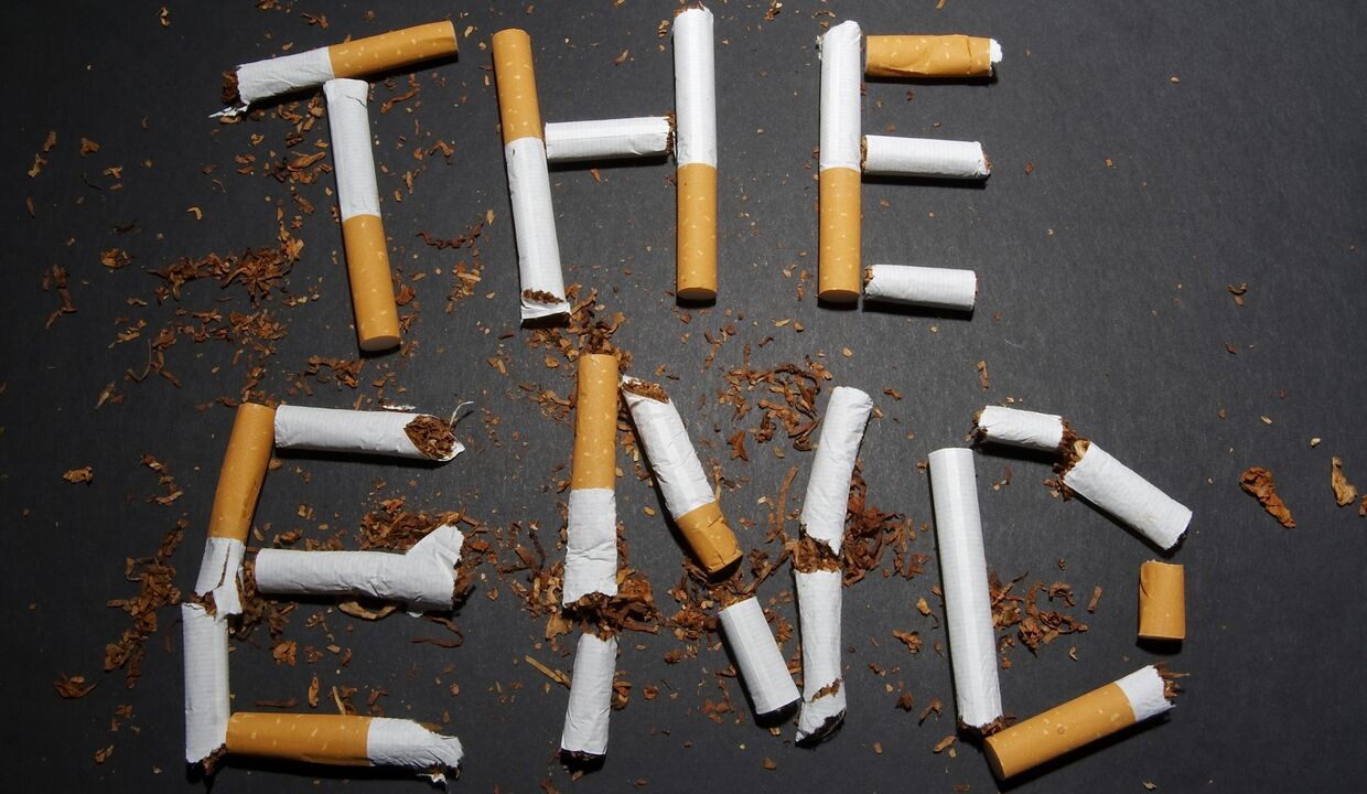 zlomljene cigarete in spremembe v telesu ob opuščanju kajenja