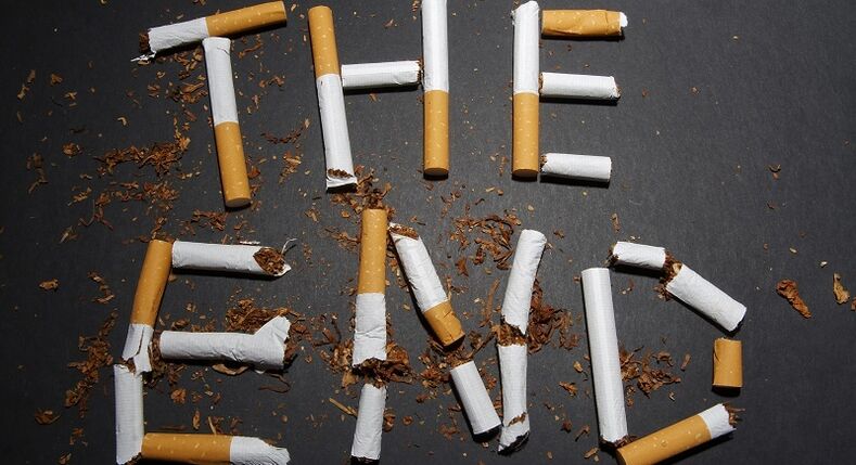 zlomljene cigarete in posledice opustitve kajenja